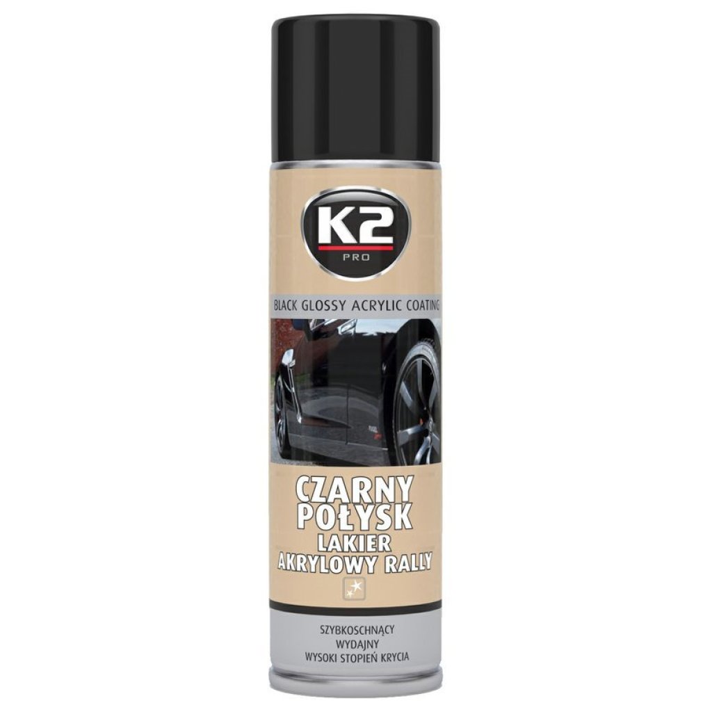 K2 Akrylová barva ve spreji černá lesklá 500 ml, L341