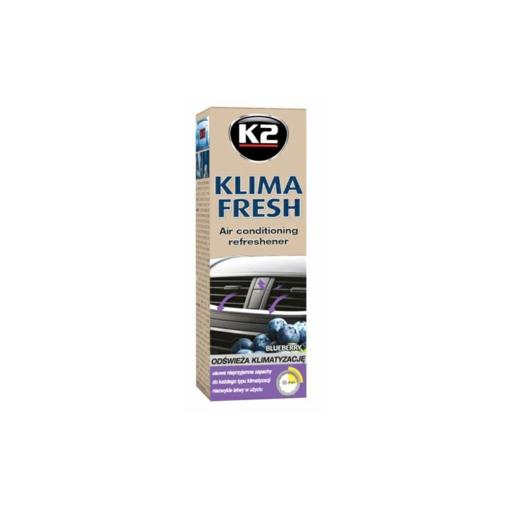 K2 KLIMA FRESH 150 ml BLUEBERRY - osvěžuje vzduch interiéru vozu, K222BB