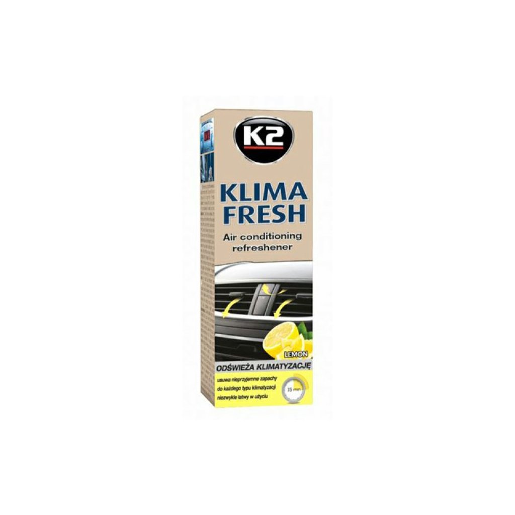 K2 KLIMA FRESH 150 ml LEMON - osvěžuje vzduch interiéru vozu, K222