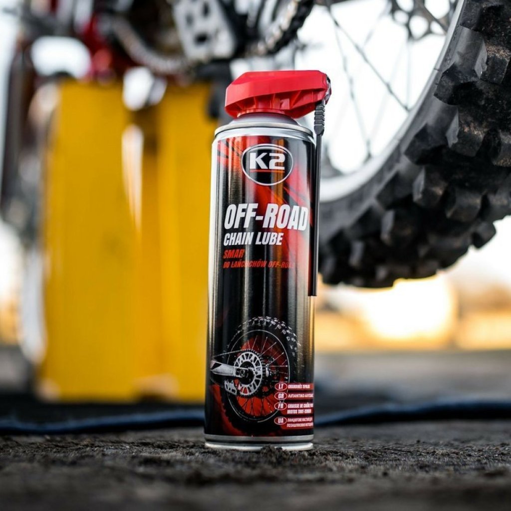 K2 OFF-ROAD CHAIN LUBE 250 ml - mazivo ve spreji na řetězy motocyklů, W139