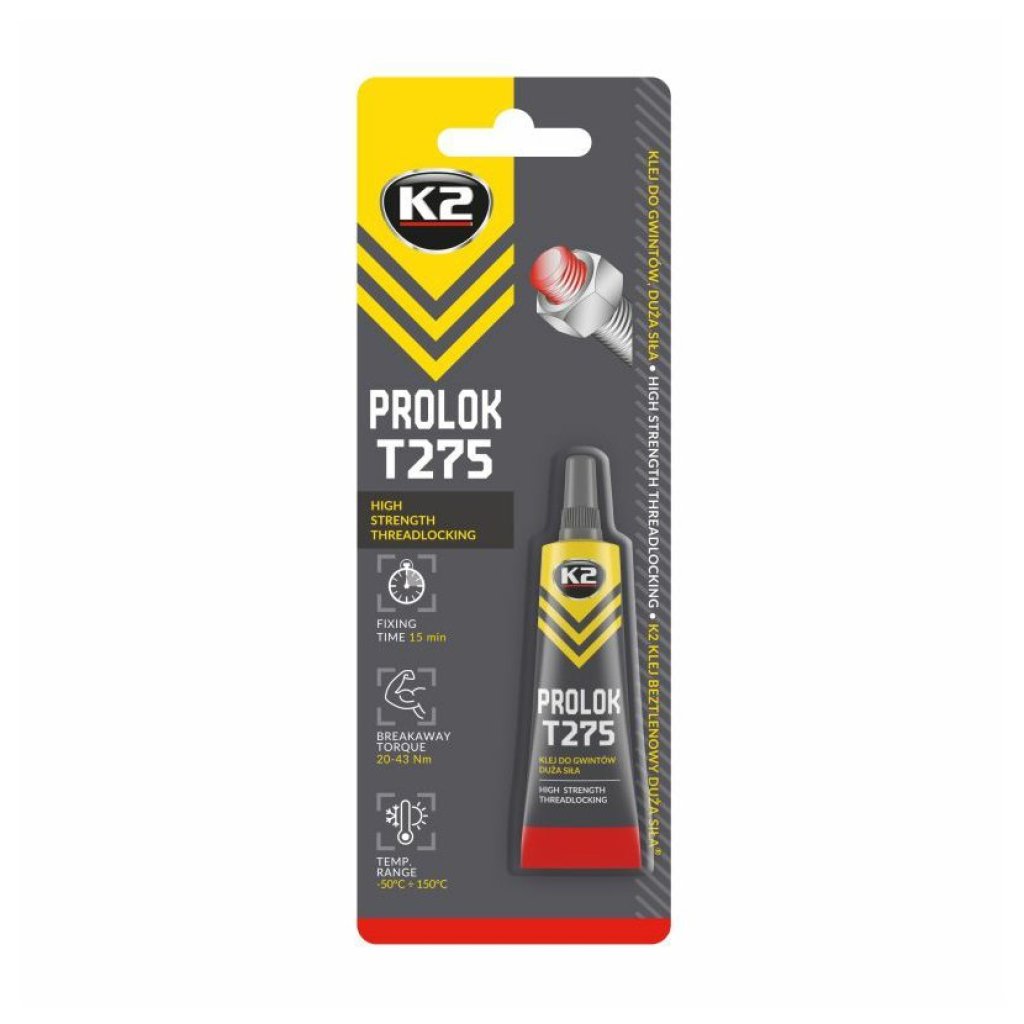 K2 PROLOK T275 - 6 ml - fixátor šroubových spojů vysoké pevnosti (červený), B151