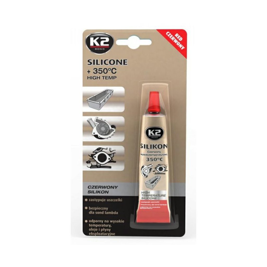 K2 SILICONE RED 21 g - silikon pro utěsnění části motoru při montáži, B2450