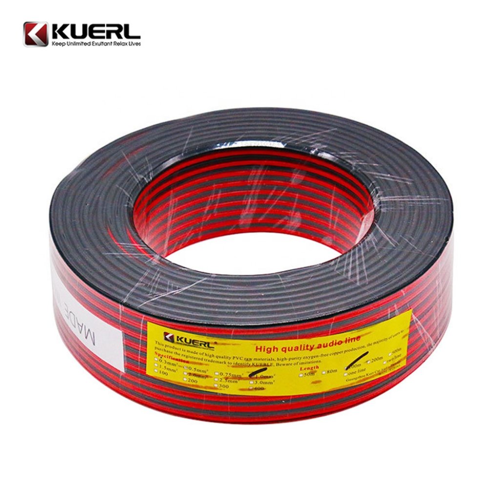 Kabel 2x0,75 mm, černočervený, 100 m bal