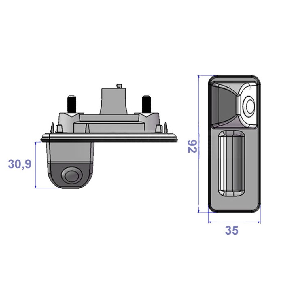 Kamera formát PAL/NTSC do vozu AUDI A1/Škoda Octavia II/Fabia 2012-15 v madle kufru