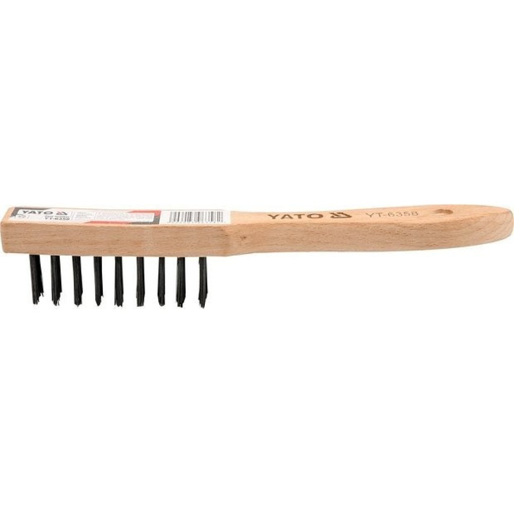 Kartáč drátěný ruční 4 řady na dřevo, YT-6358