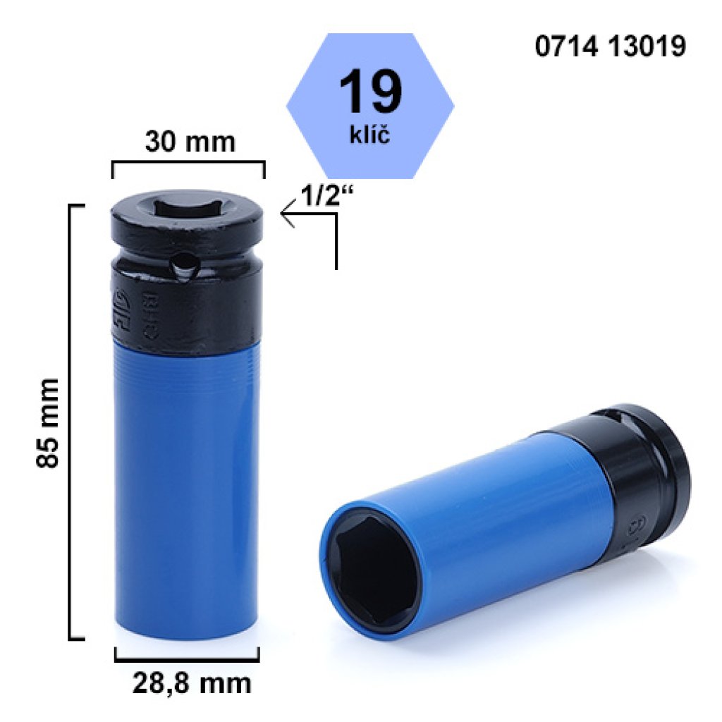 Klíč na kolové šrouby(matice) Würth 0714 13019, na litá kola, hlava klíče 19mm