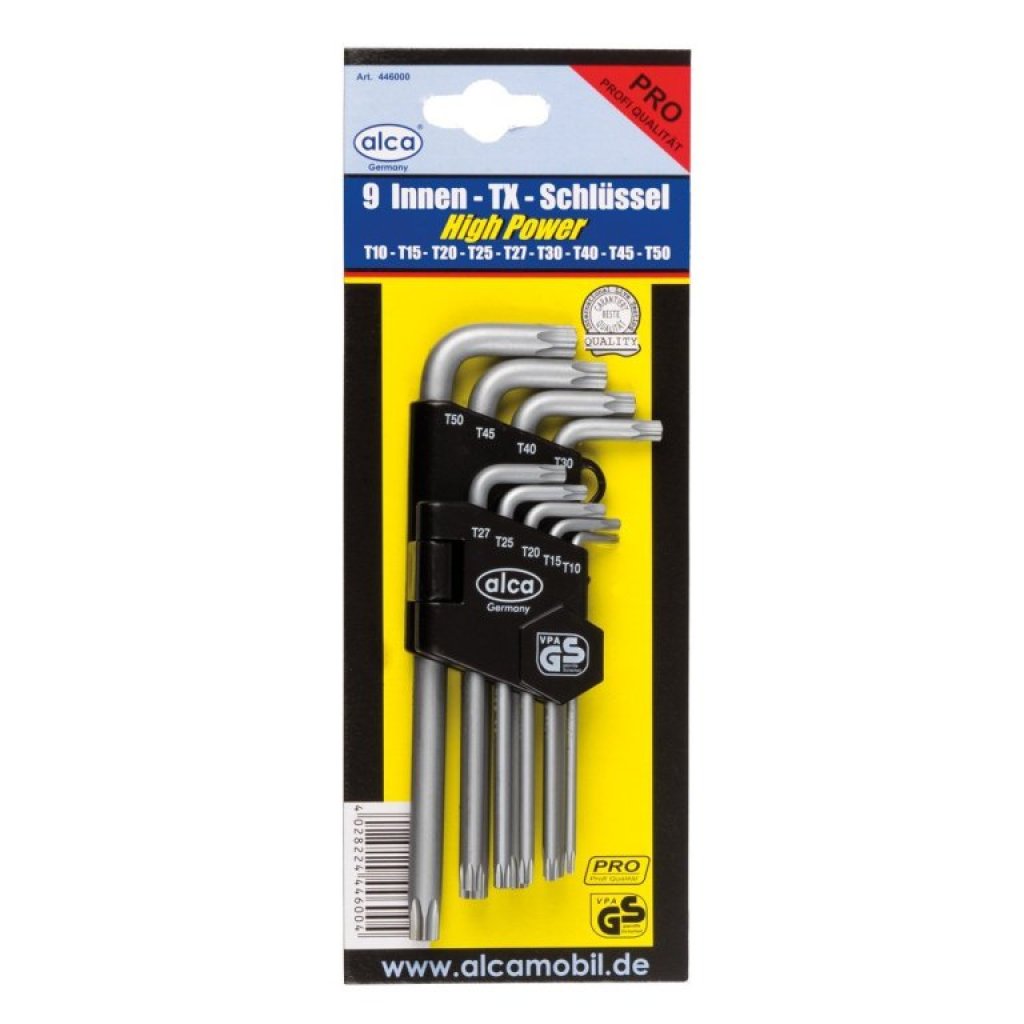 Klíče TORX s dírou, sada 9ks, 446100