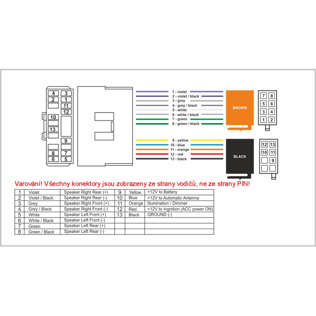 Konektor ISO Chevrolet/Daewoo 97>, Ssangyong, Chevrolet Spark 2010-2013