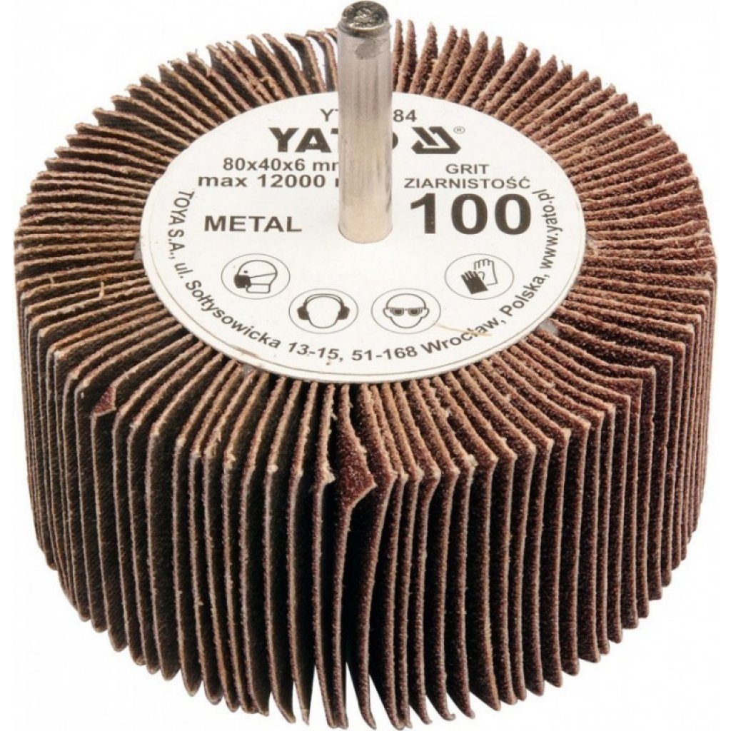 Kotouč lamelový radiální 80x40 P-60 s hřídelí 6 mm