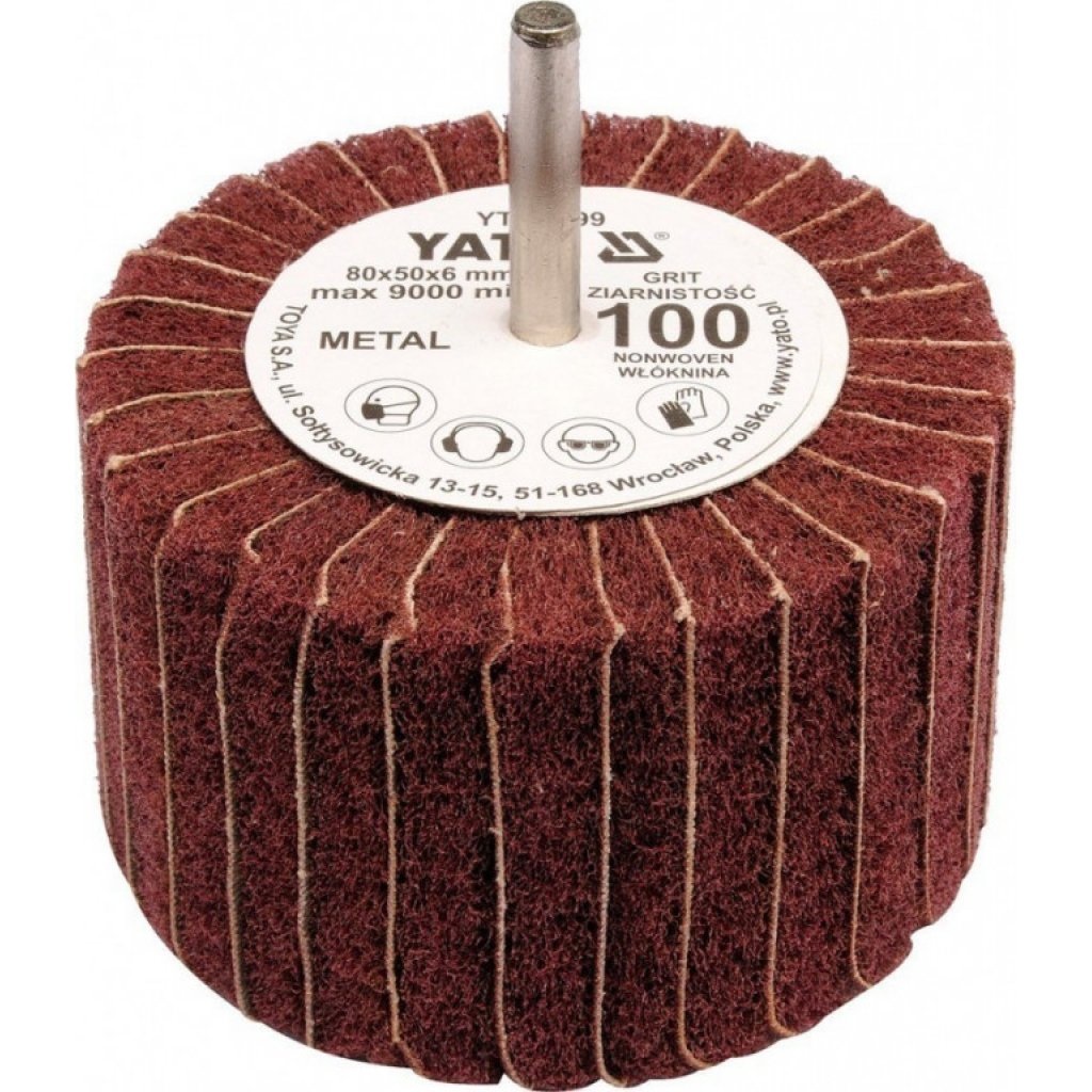 Kotouč lamelový radiální 80x50 P-150 s hřídelí 6 mm