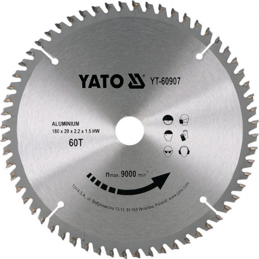 Kotouč na hliník 180 x 20 mm 60z YT-60907