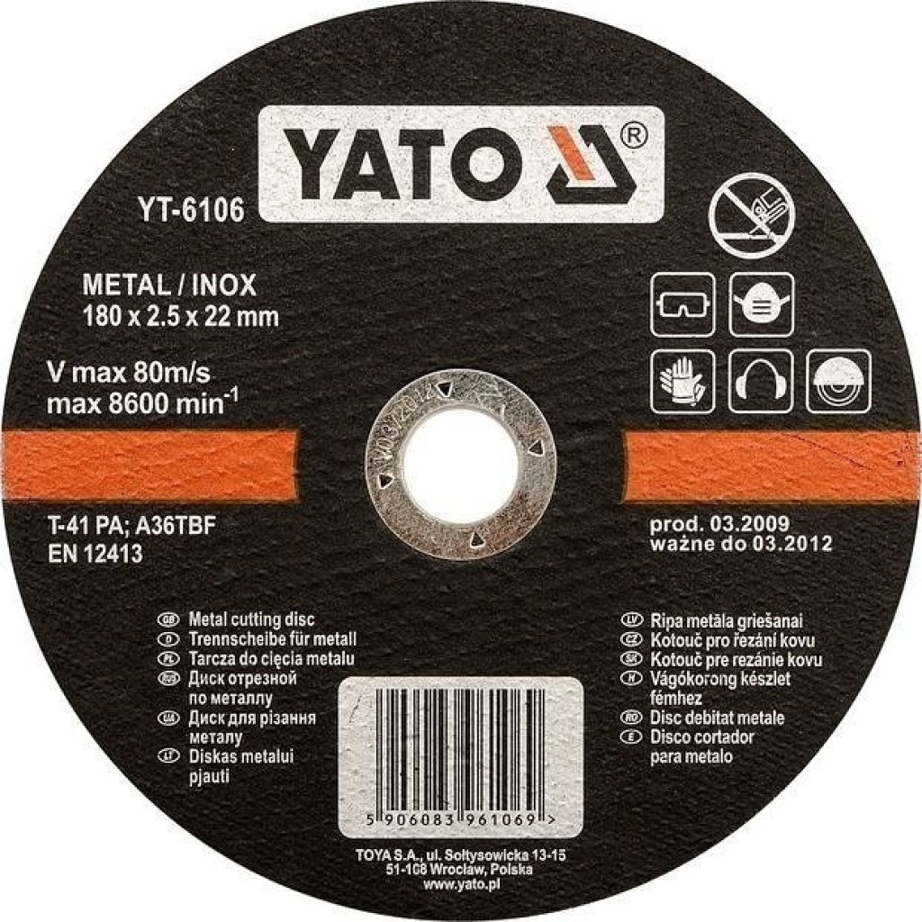 Kotouč na kov 115 x 22 x 1,2 mm INOX - YT-6101
