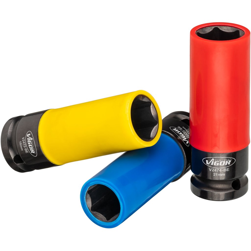 Kované nástrčné klíče na kola, 1/2" 17-21mm, 3 ks, Vigor - V2522-BE