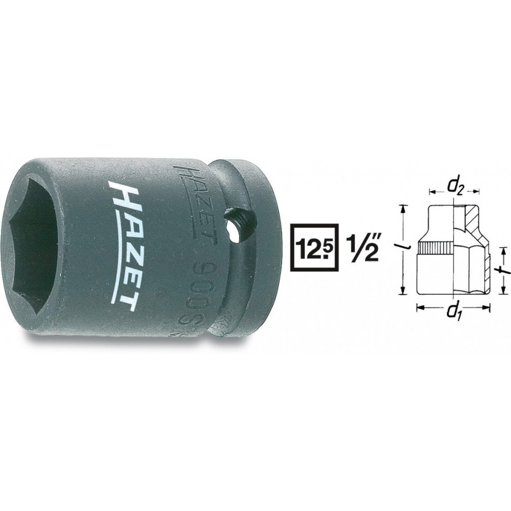 Kovaný vnitřní nástrčný klíč 1/2" šestihranný 18mm HAZET 900S-18 - HA044283