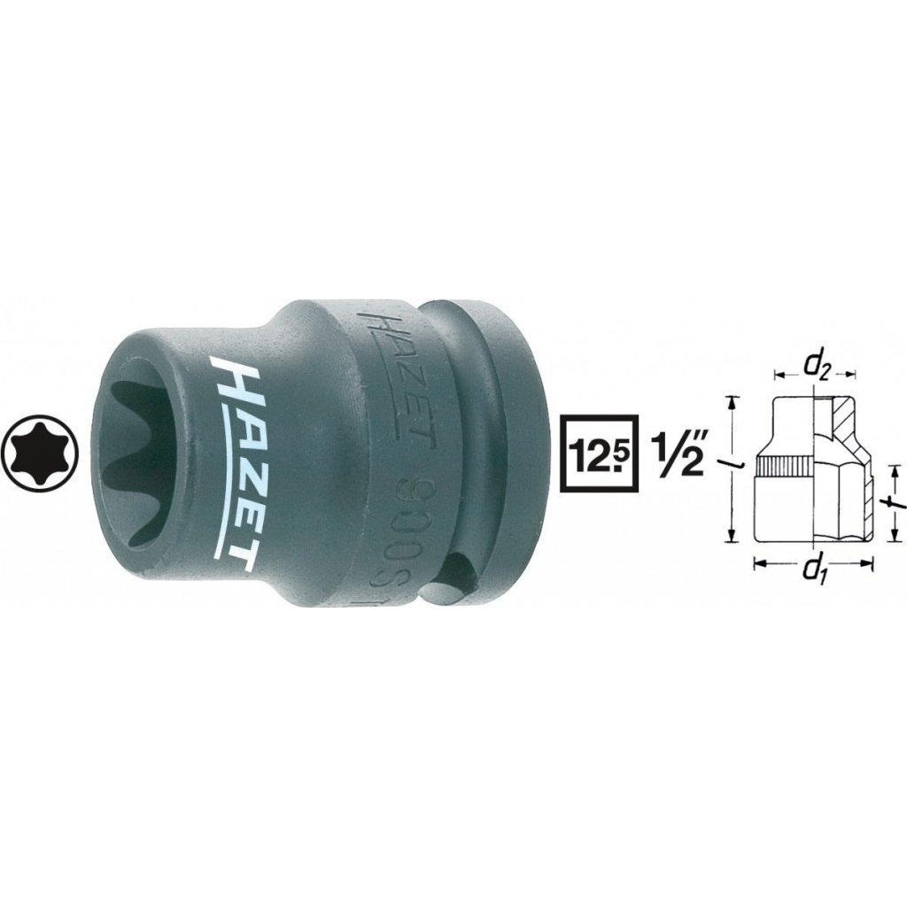 Kovaný vnitřní nástrčný klíč 1/2" TORX® E16 HAZET 900S-E16 - HA044603