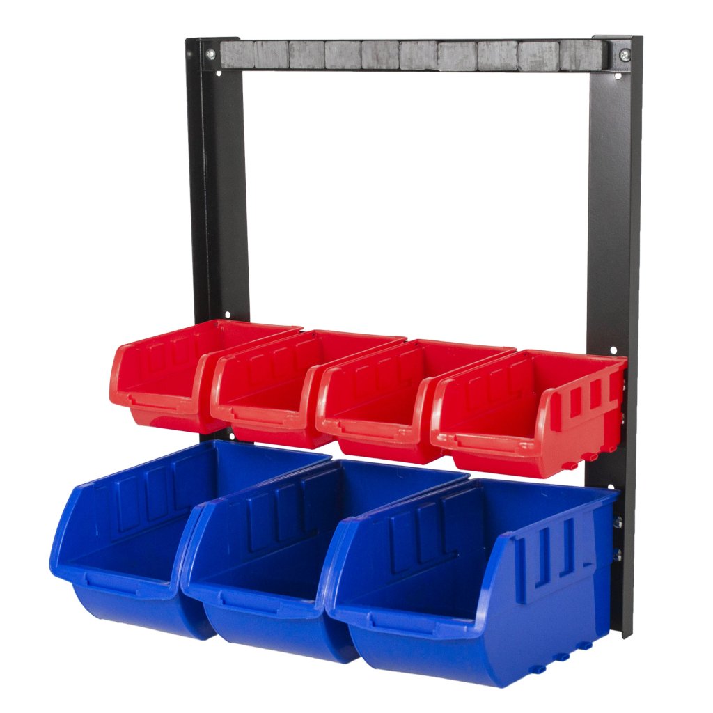 Kovový organizér s magnetickou lištou a 7 plastovými boxy (2/7) - MSBRW1707