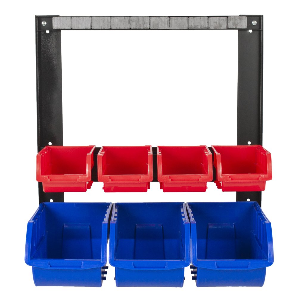 Kovový organizér s magnetickou lištou a 7 plastovými boxy (2/7) - MSBRW1707
