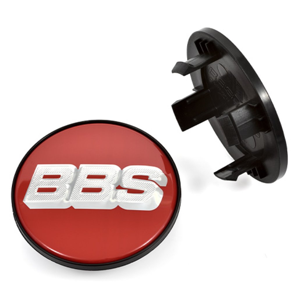 Krytka průměr 48/64,5mm(vnitřní,vnější) BBS červené/chrom logo (10017112) úchyt 7mm