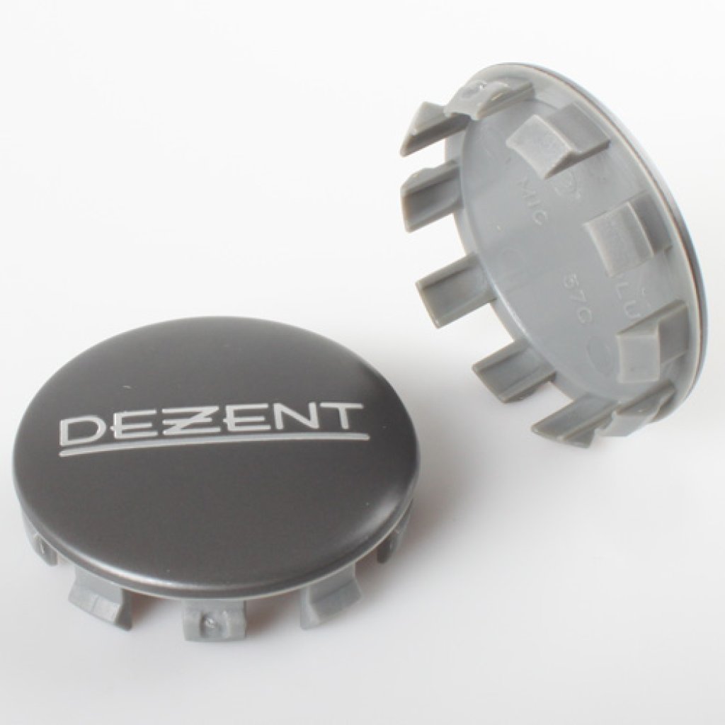 krytka průměr 53/56mm(vnitřní,vnější) plast, logo Dezent grafitová (ZT2020G), úchyt 4,5mm
