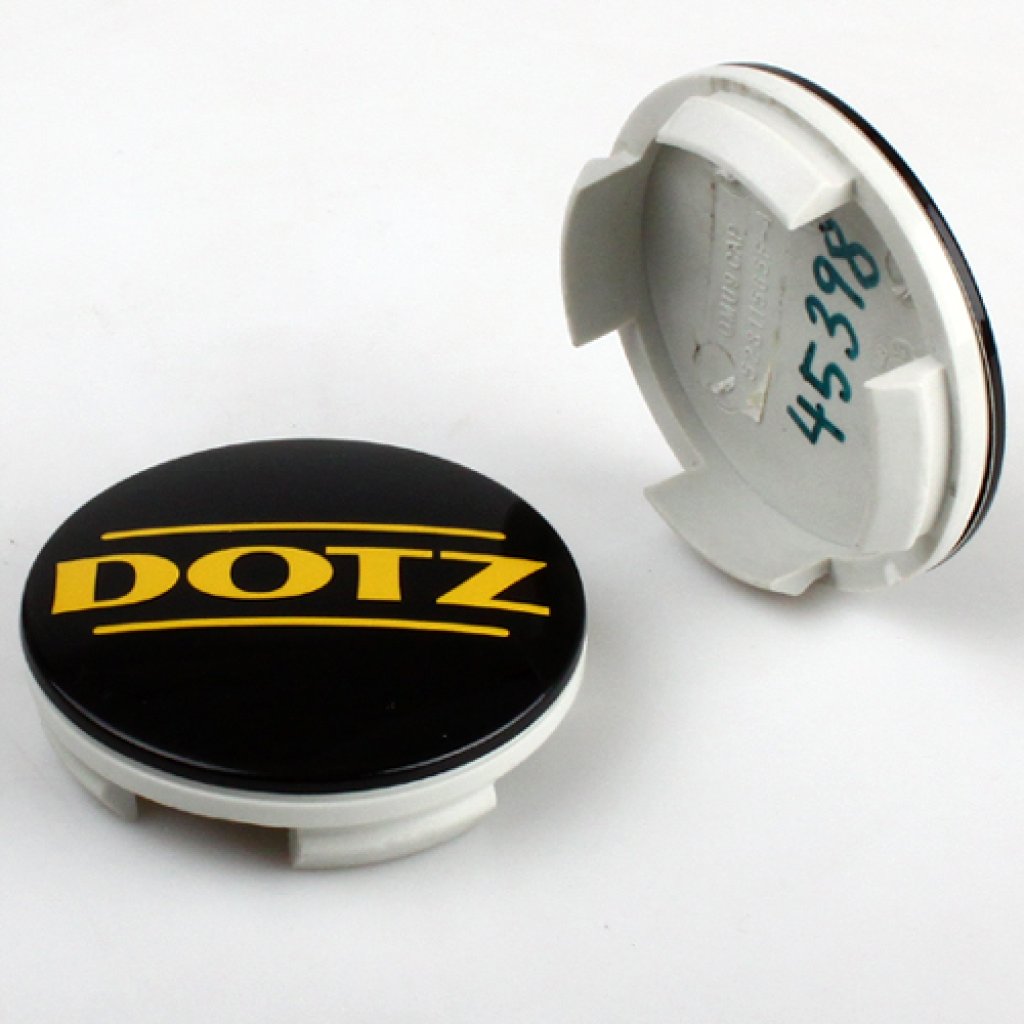 krytka průměr 56/60mm(vnitřní,vnější) plast, plast logo Dotz černé (ZO7040B), úchyt 2mm