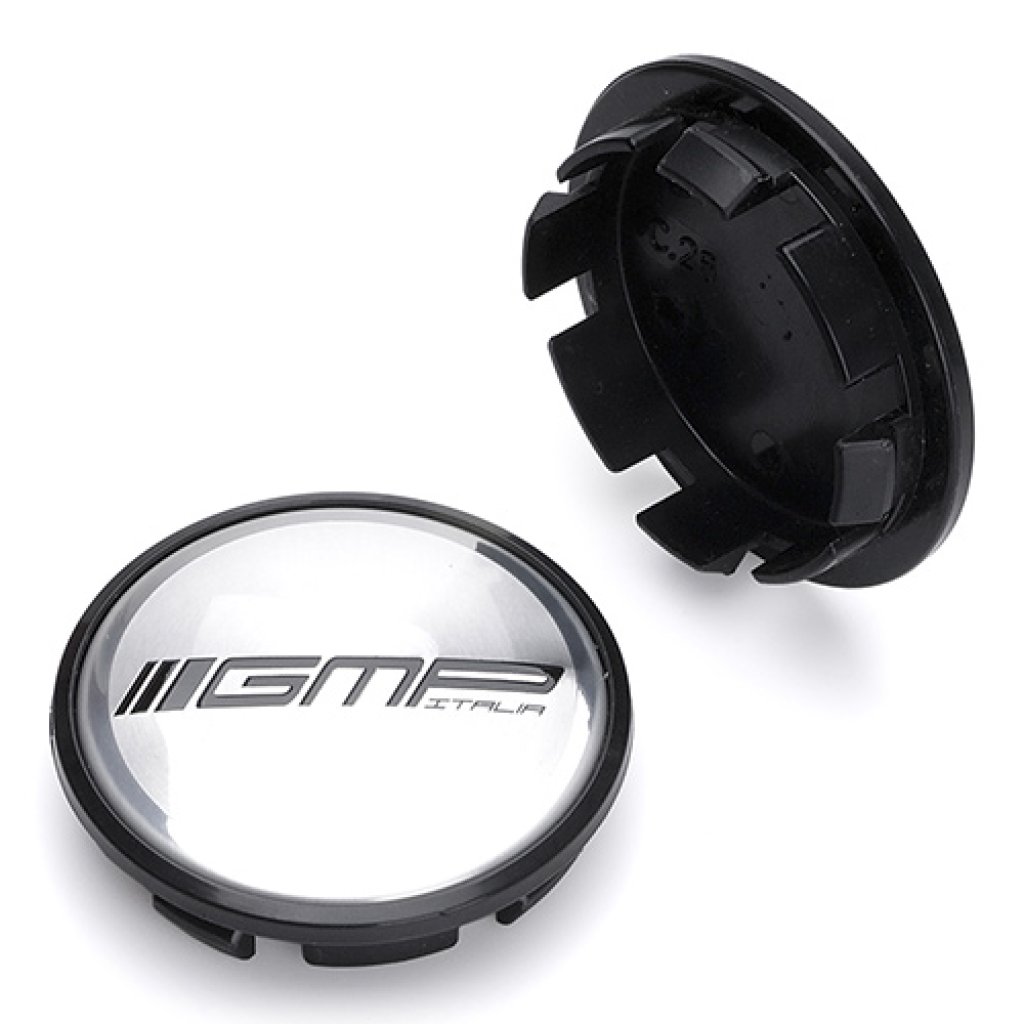 krytka průměr 56/65mm (vnitřní,vnější) GMP C26(C.26) plast černý, stříbrné logo, úchyt 4mm