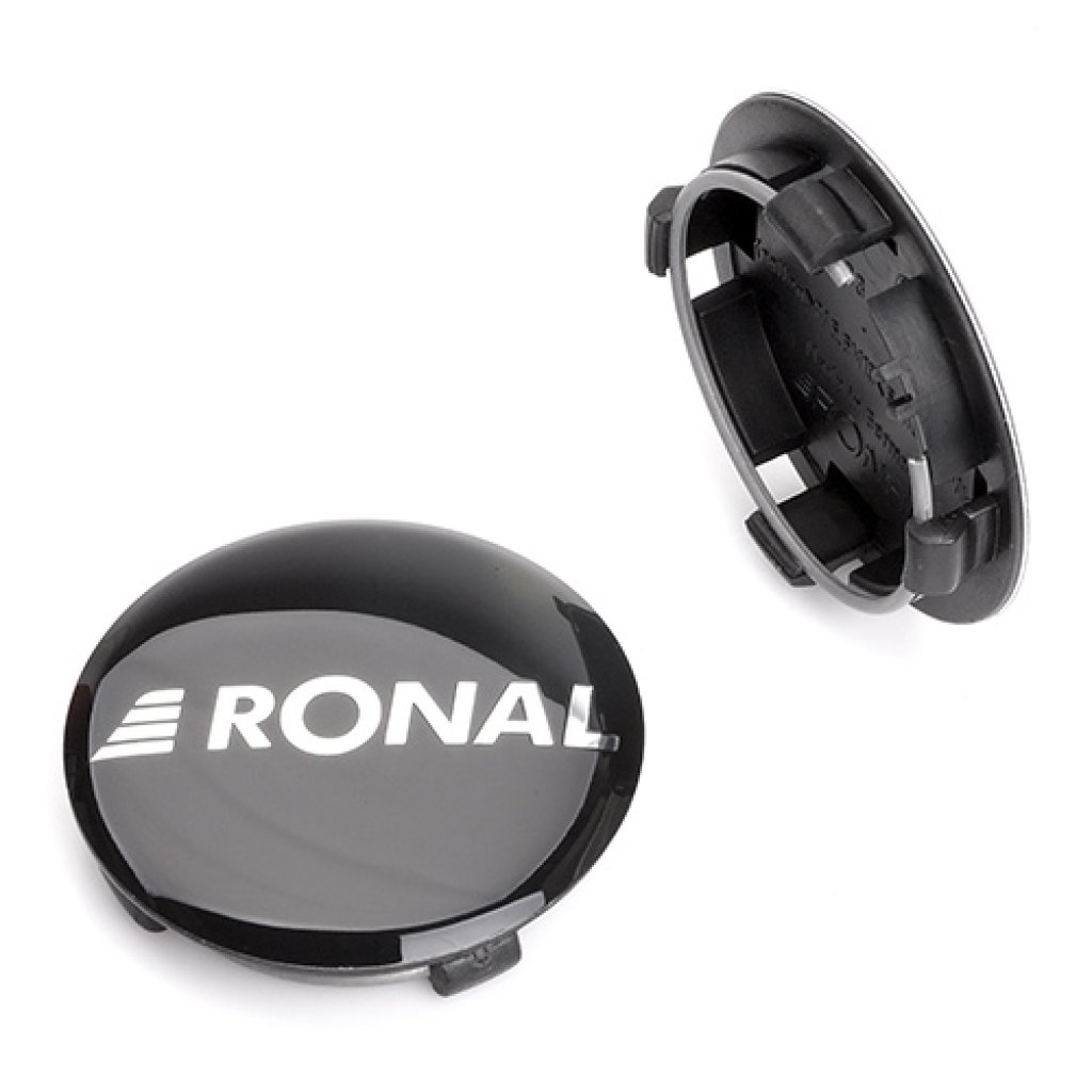 krytka průměr 58/64mm(vnitřní,vnější) Ronal, černá lesklá, plast,úchyt 4mm