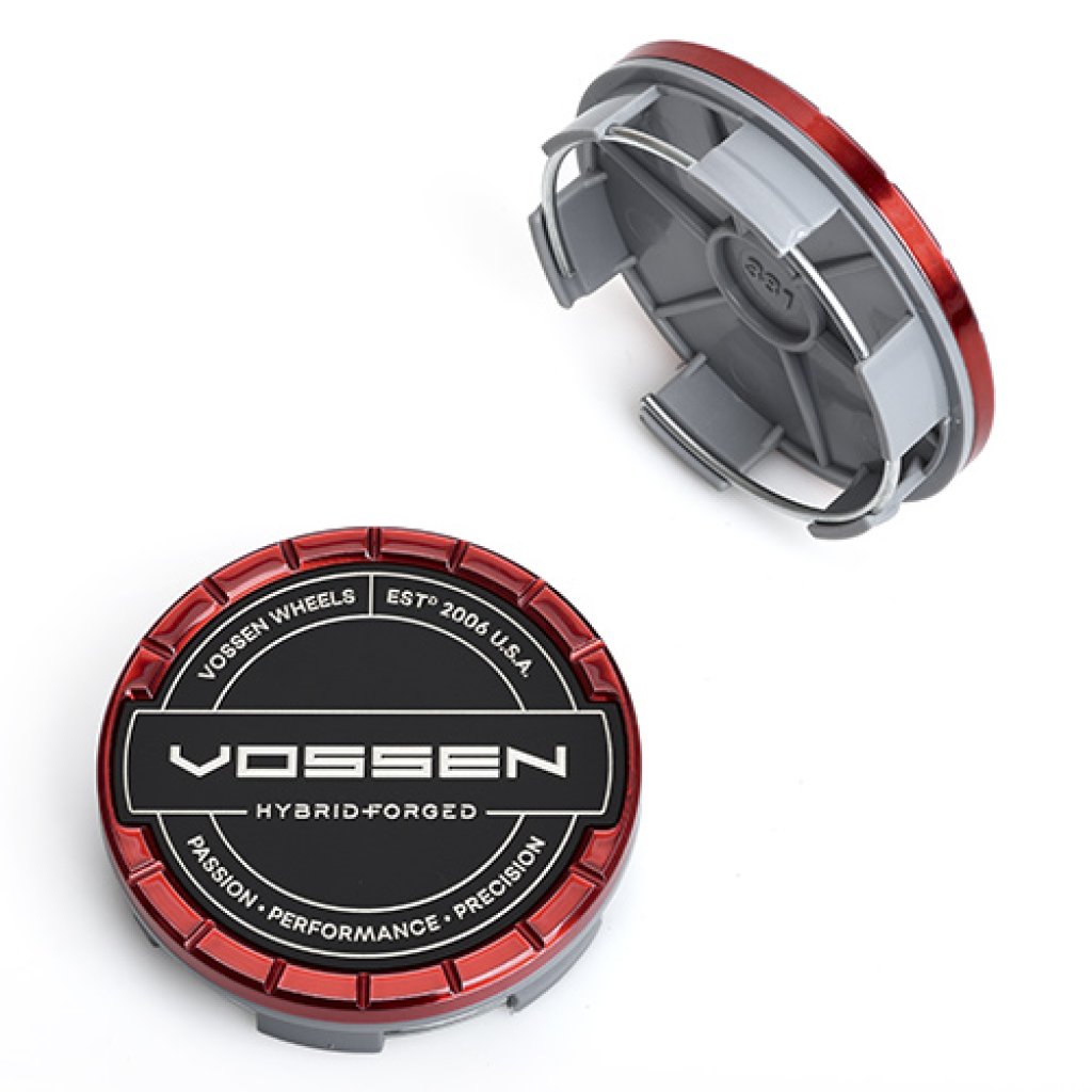 krytka průměr 59/64mm (vnitřní,vnější) Vossen Billet sport, černá červený okraj, úchyt 5mm