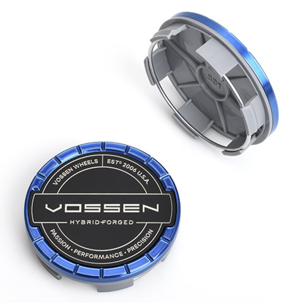 krytka průměr 59/64mm (vnitřní,vnější) Vossen Billet sport, černá modrý okraj, úchyt 5mm