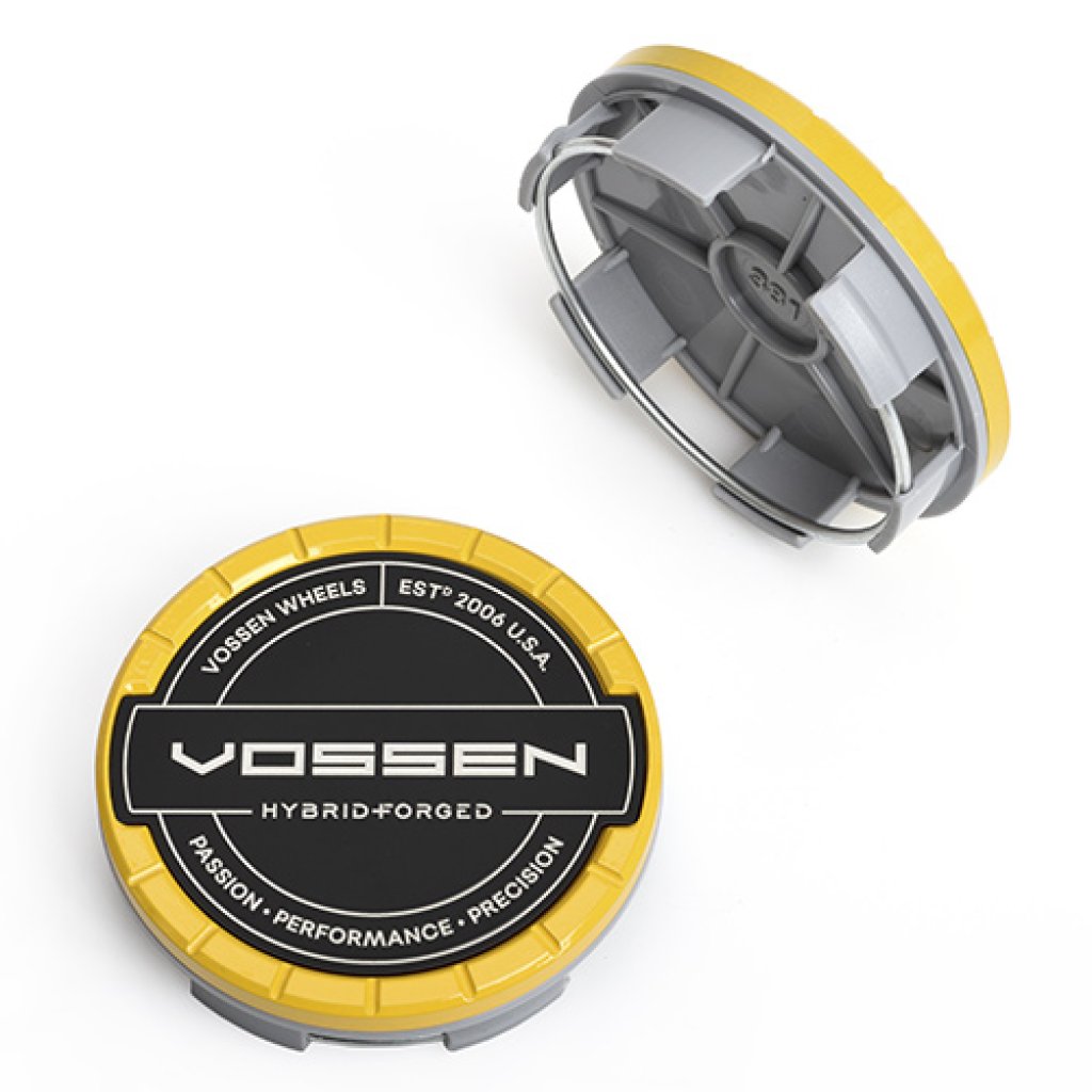 krytka průměr 59/64mm (vnitřní,vnější) Vossen Billet sport, černá žlutý okraj, úchyt 5mm