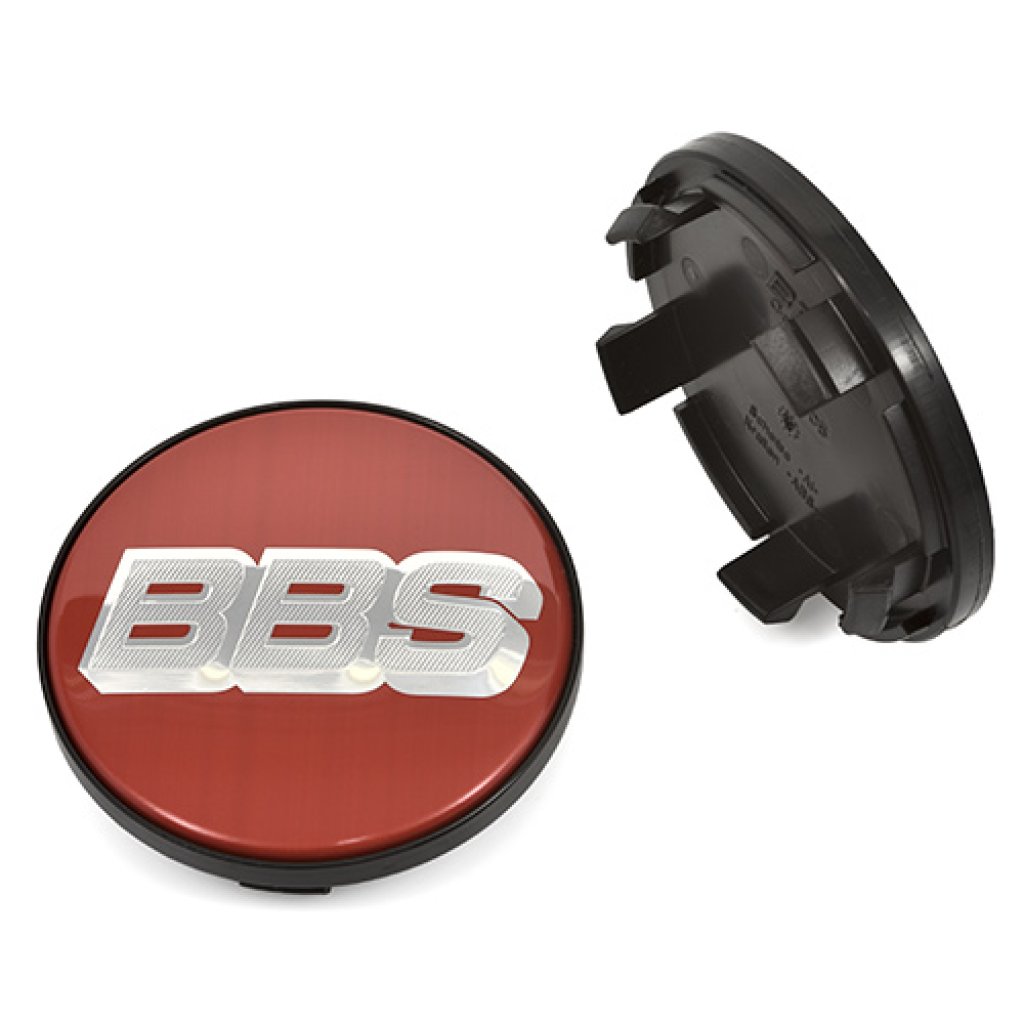 Krytka průměr 60/70mm(vnitřní,vnější) BBS červená/chrom logo (10023605) úchyt 5mm