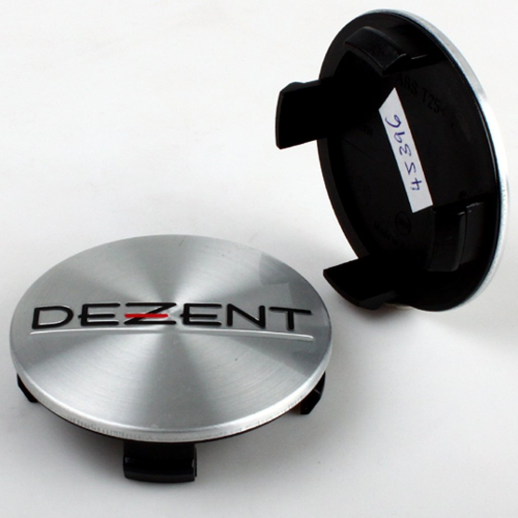 krytka průměr 69/75mm(vnitřní,vnější) plast, kov logo Dezent (ZT2310), úchyt 6mm