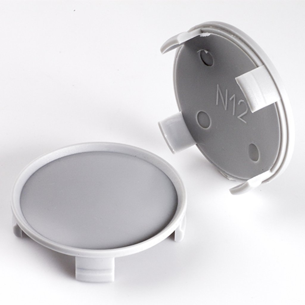Krytka průměr 69/75mm(vnitřní,vnější) plast šedá bez loga Mercedes (N12G), úchyt 6mm