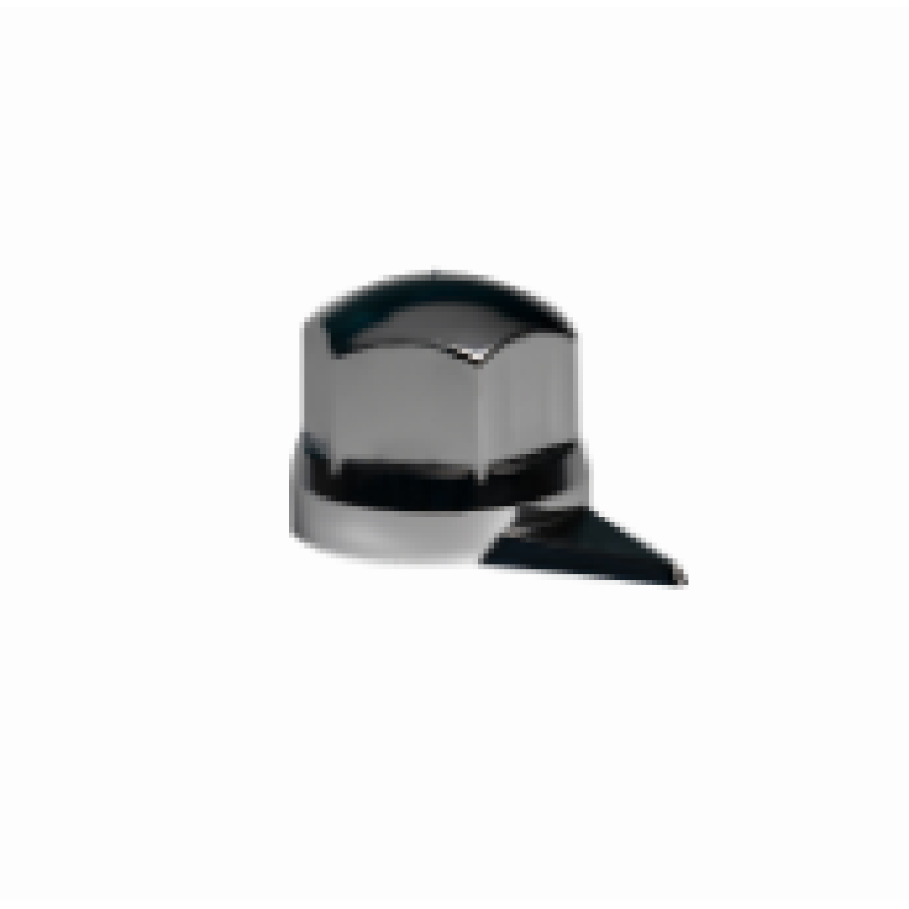 Krytky šroubů kol F-33mm nízké, chrom, se šipkou dole, 1ks