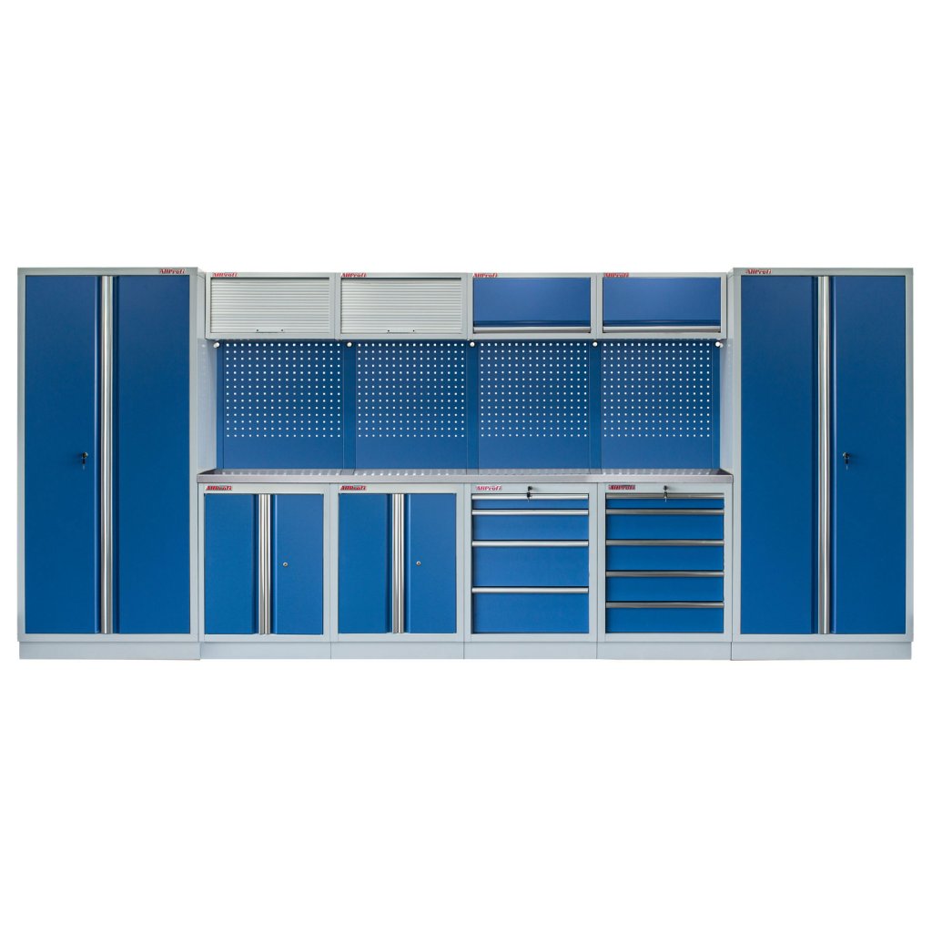 Kvalitní PROFI BLUE dílenský nábytek - 4535 x 2000 x 495 mm - MTGS1300BB1