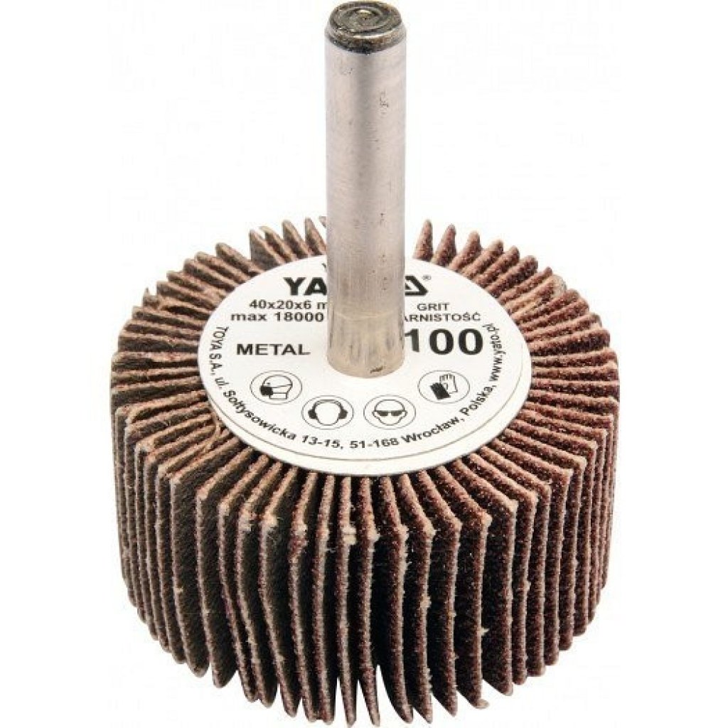 Lamelový kotouč 40x20 P-60 s hřídelí 6 mm - YT-83352