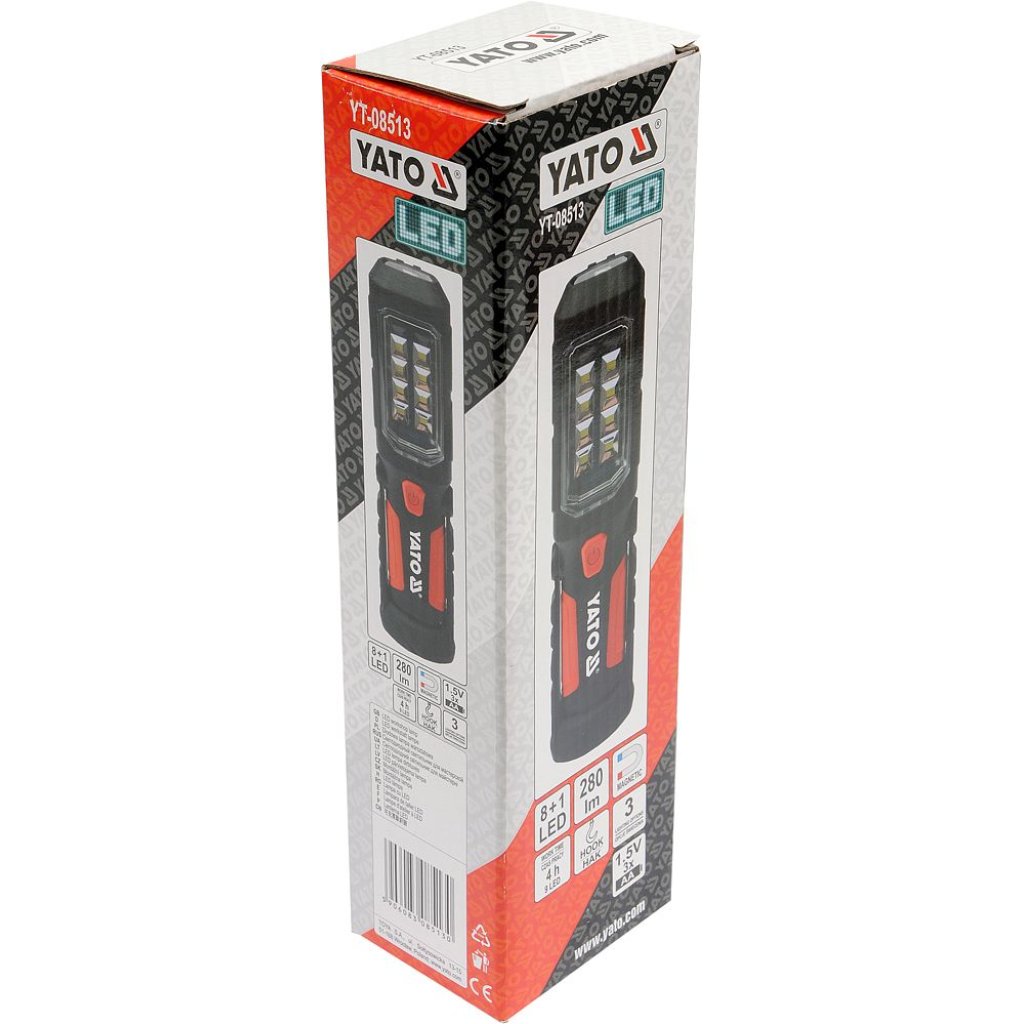 Lampa montážní 8+1 LED, hák+magnet, YATO
