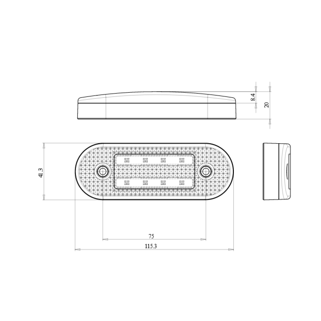 Lampa poziční přední LED 12V/24 V W175
