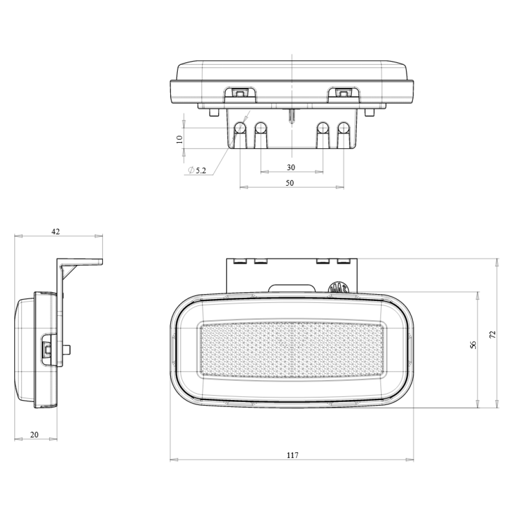 Lampa poziční zadní NEON 12V/24 V W199