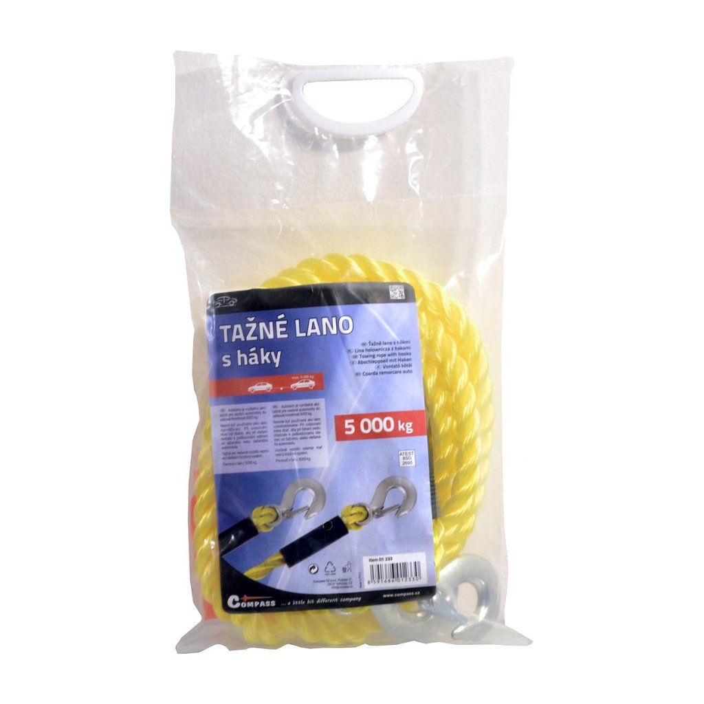 Lano tažné s háky 5000 kg, 01233