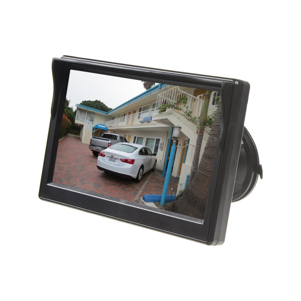 LCD monitor 5" černá/stříbrná s přísavkou s možností instalace na HR držák