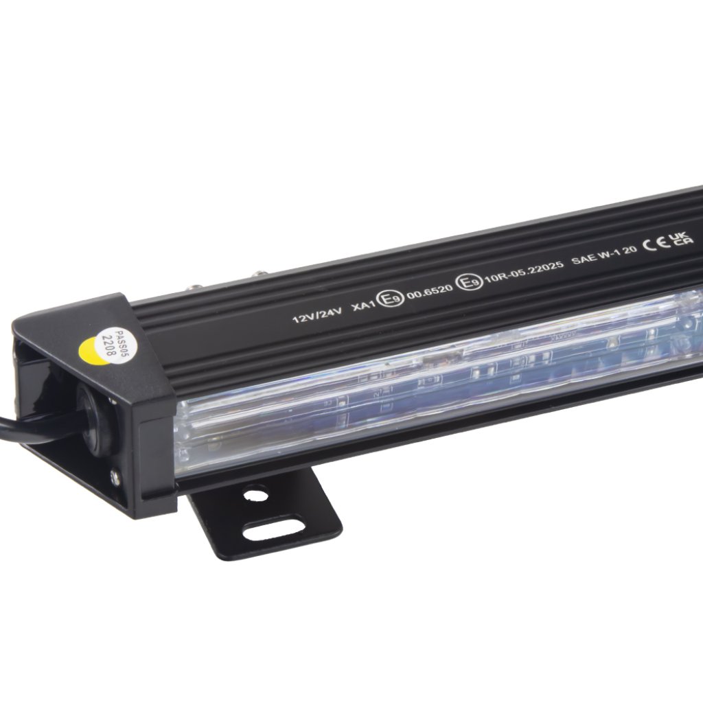 LED alej voděodolná (IP67) 12-24V, 72x LED 1W, oranžová 1204mm, d.o., ECE R65