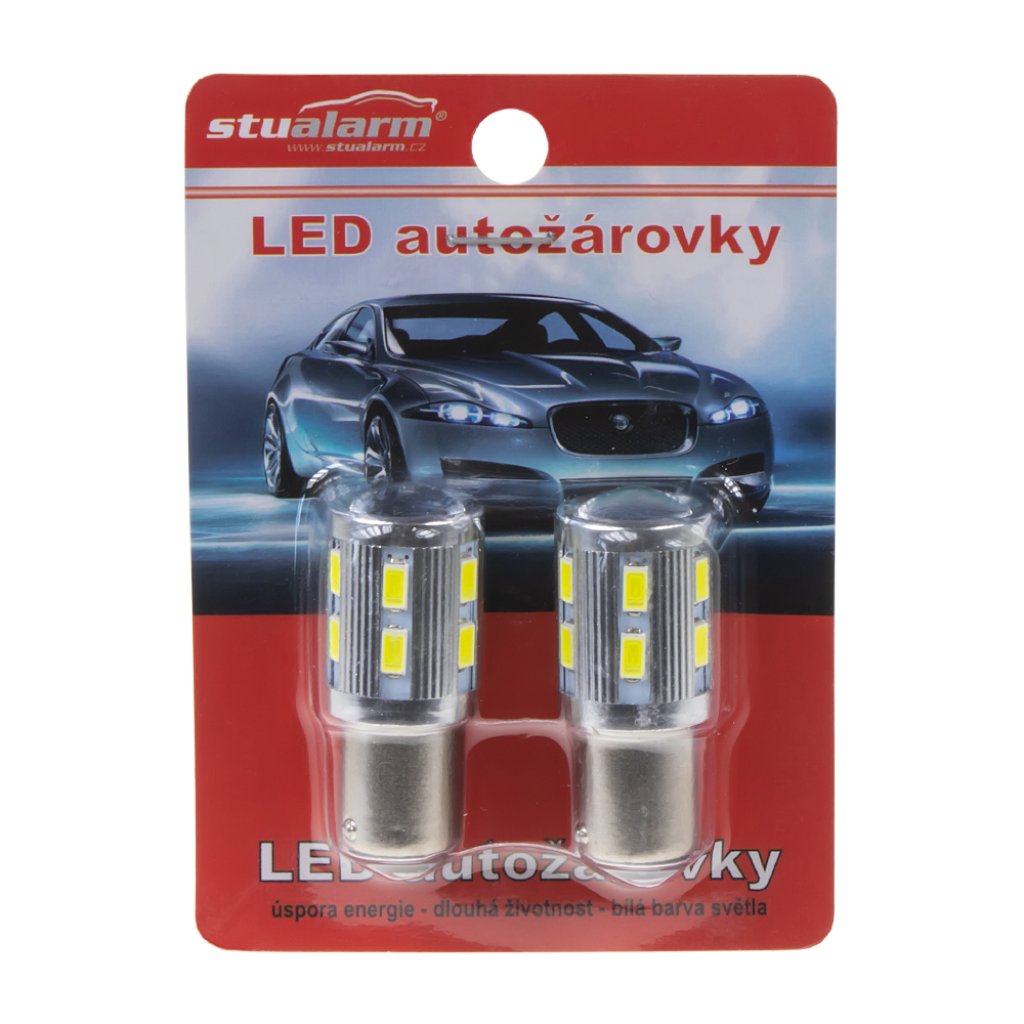 LED BA15D bílá, 12SMD 5630 + 3W LED 10-30V