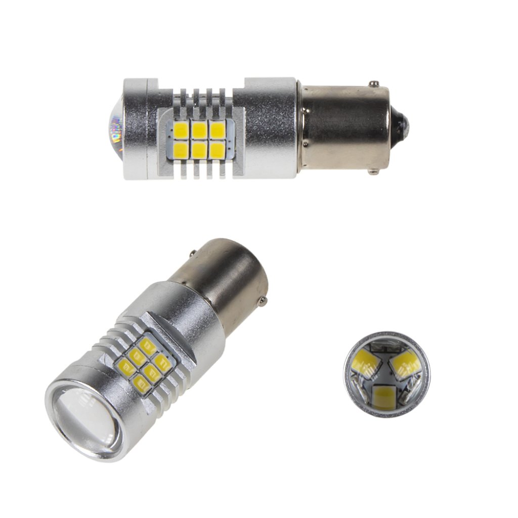 LED BA15s bílá, 12-24V, 21LED/2835SMD