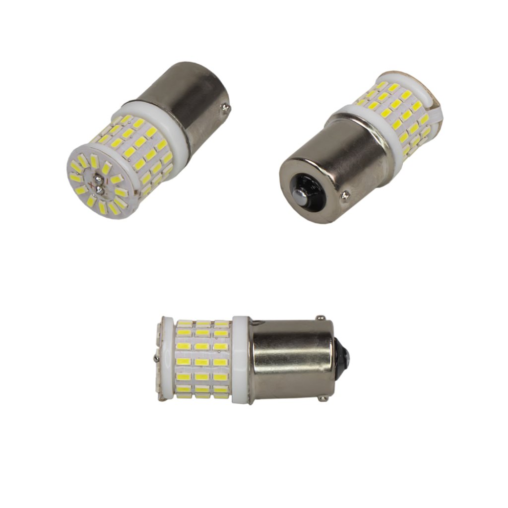 LED BA15S bílá, 12/24V, 57LED/3014SMD