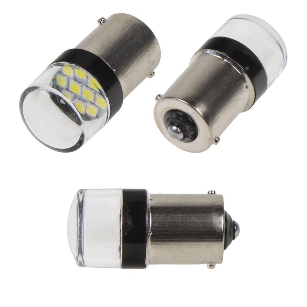 LED BA15s bílá, 12V, 10LED/3030SMD