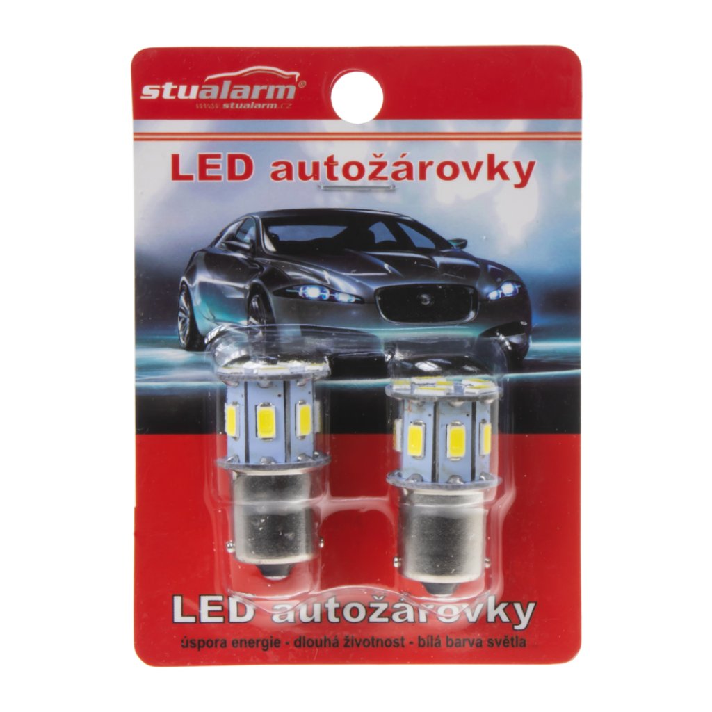 LED BA15s bílá, 12V, 13LED/5730SMD