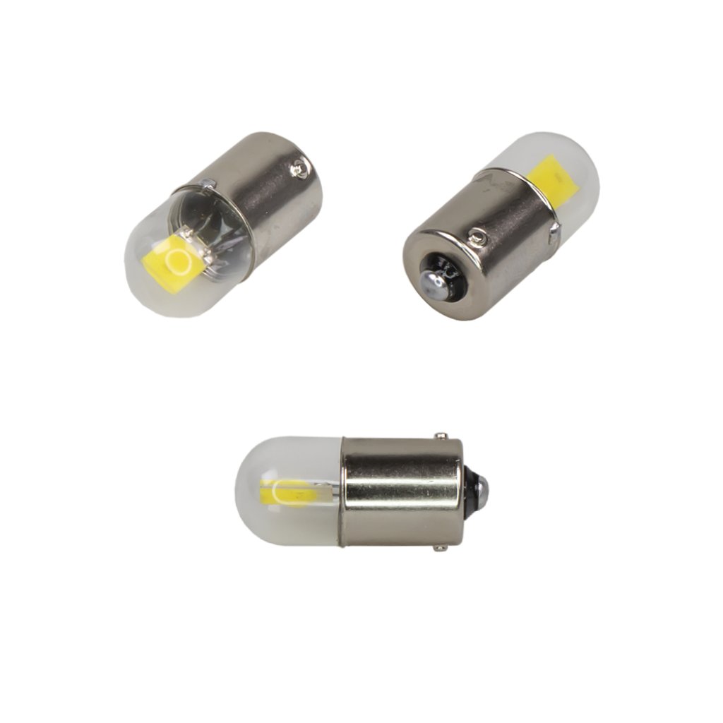 LED BA15S bílá, 12V, 1LED/COB, celosklo