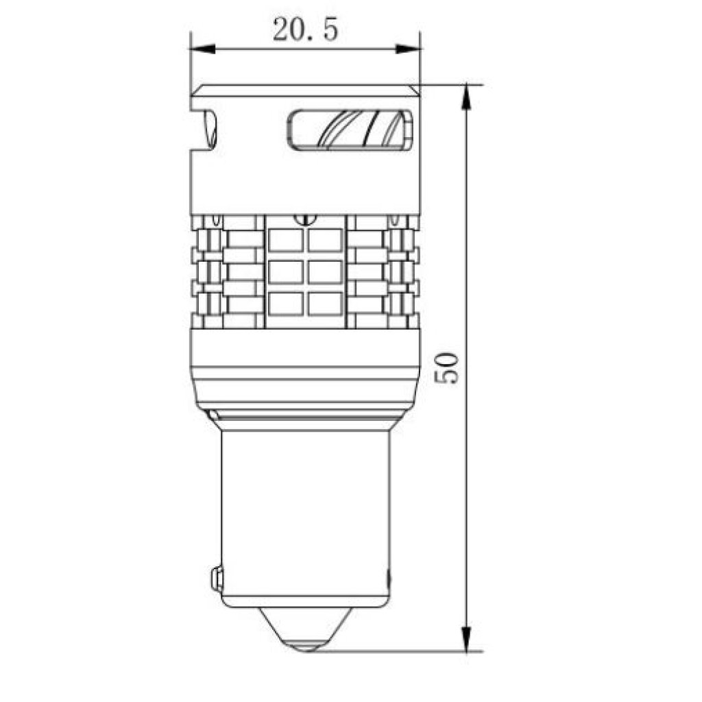 LED BA15S bílá, 12V, 30LED 3020SMD