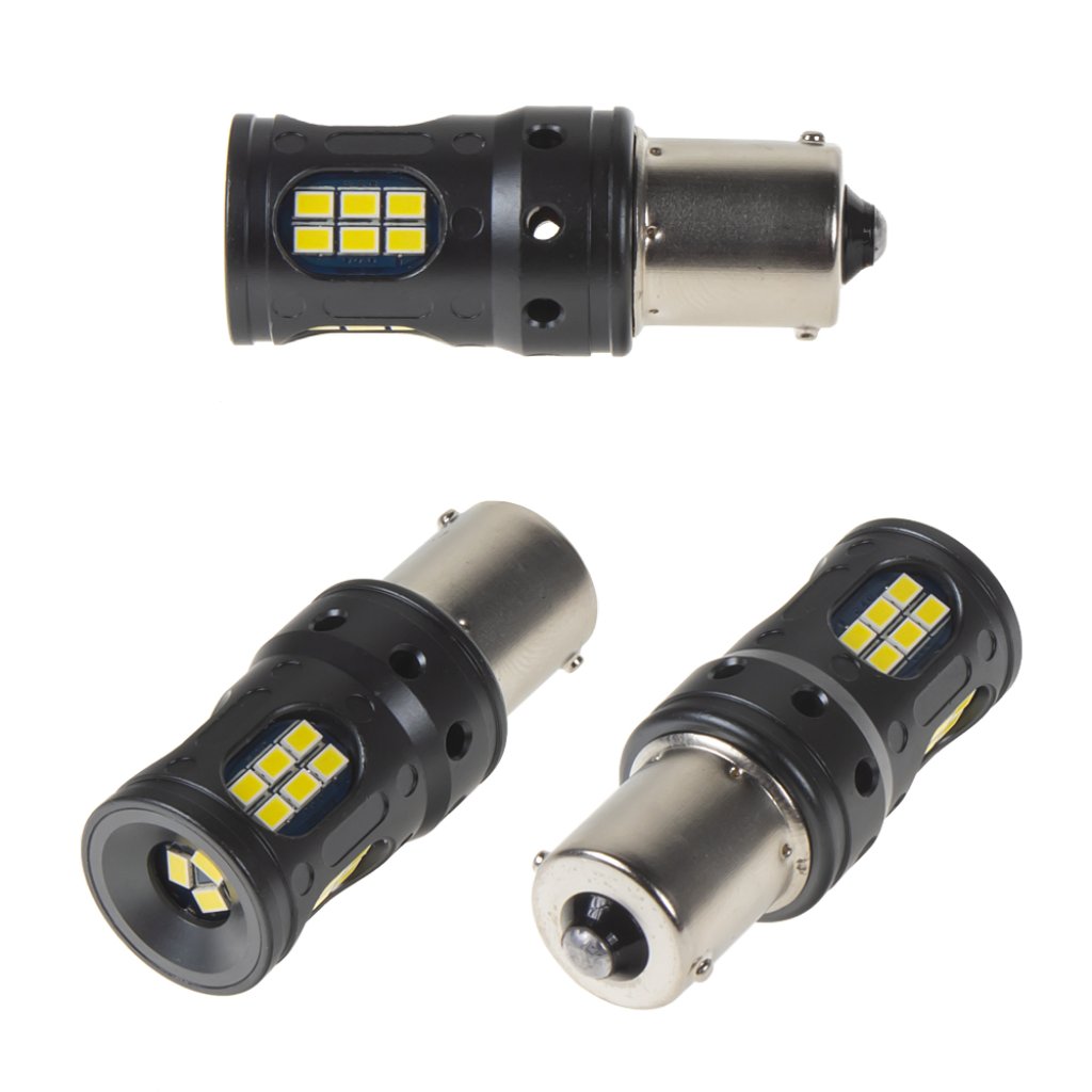 LED BA15s bílá, CAN-Bus, 12-24V, 27LED/3020SMD