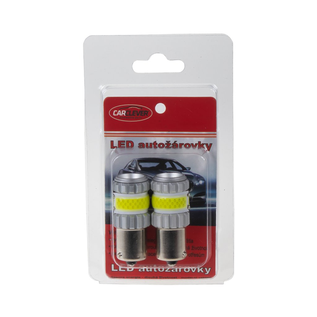 LED BA15s bílá, COB 360⁰, 9-60V, 12W